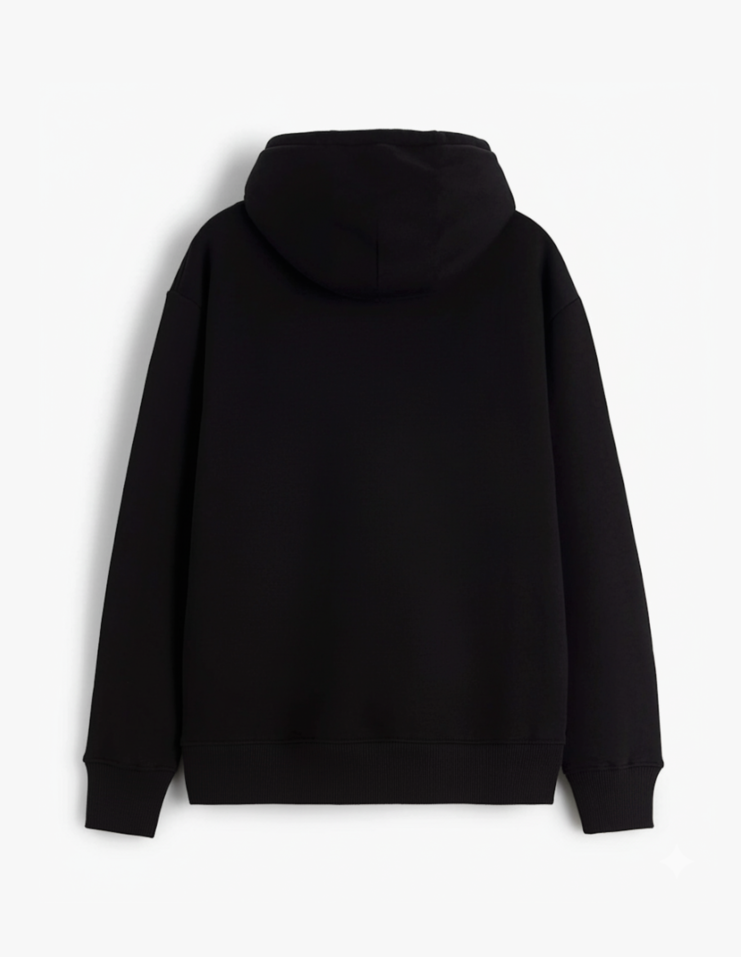 Black - regular fit zip through hoodie