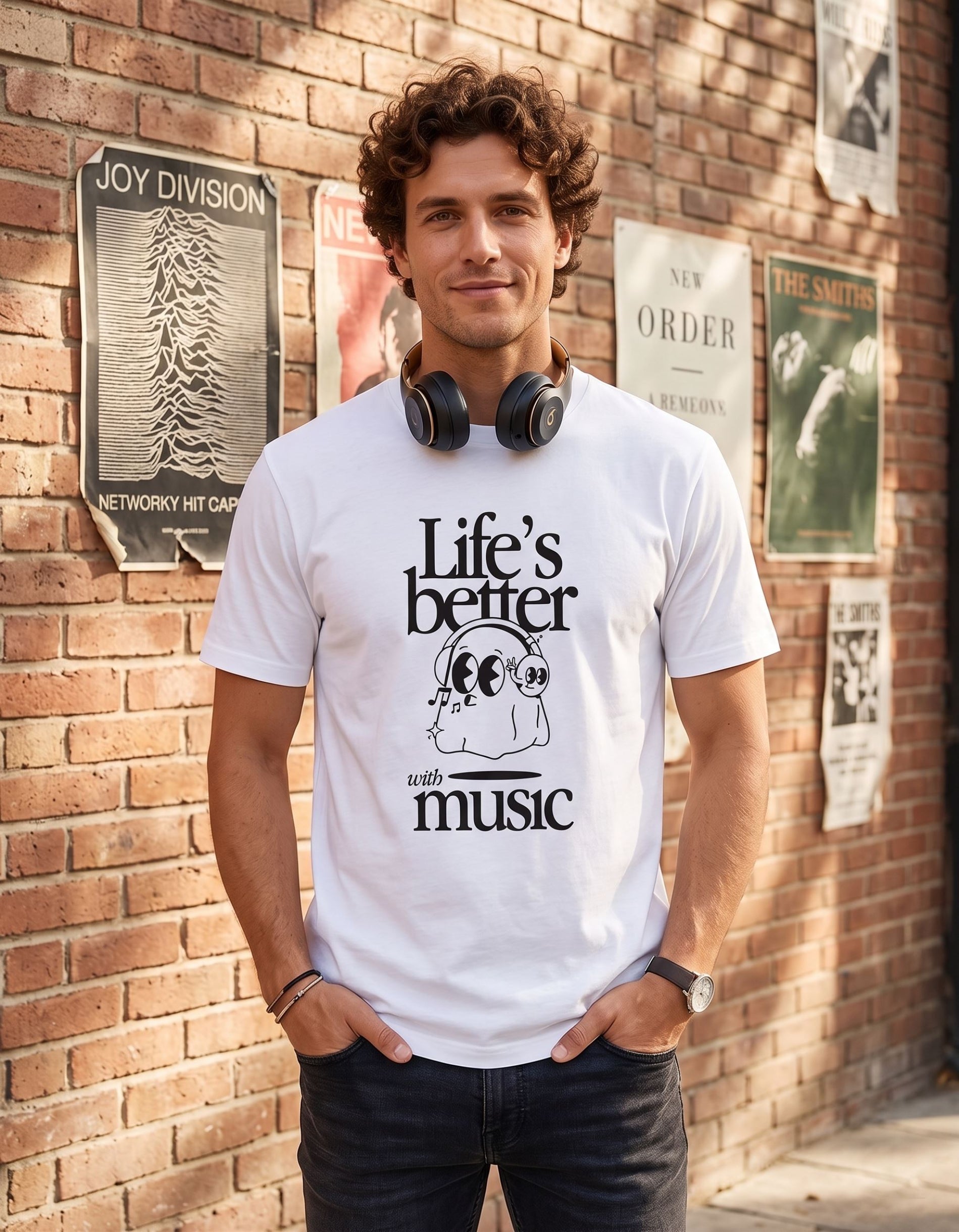Life's better with music - white