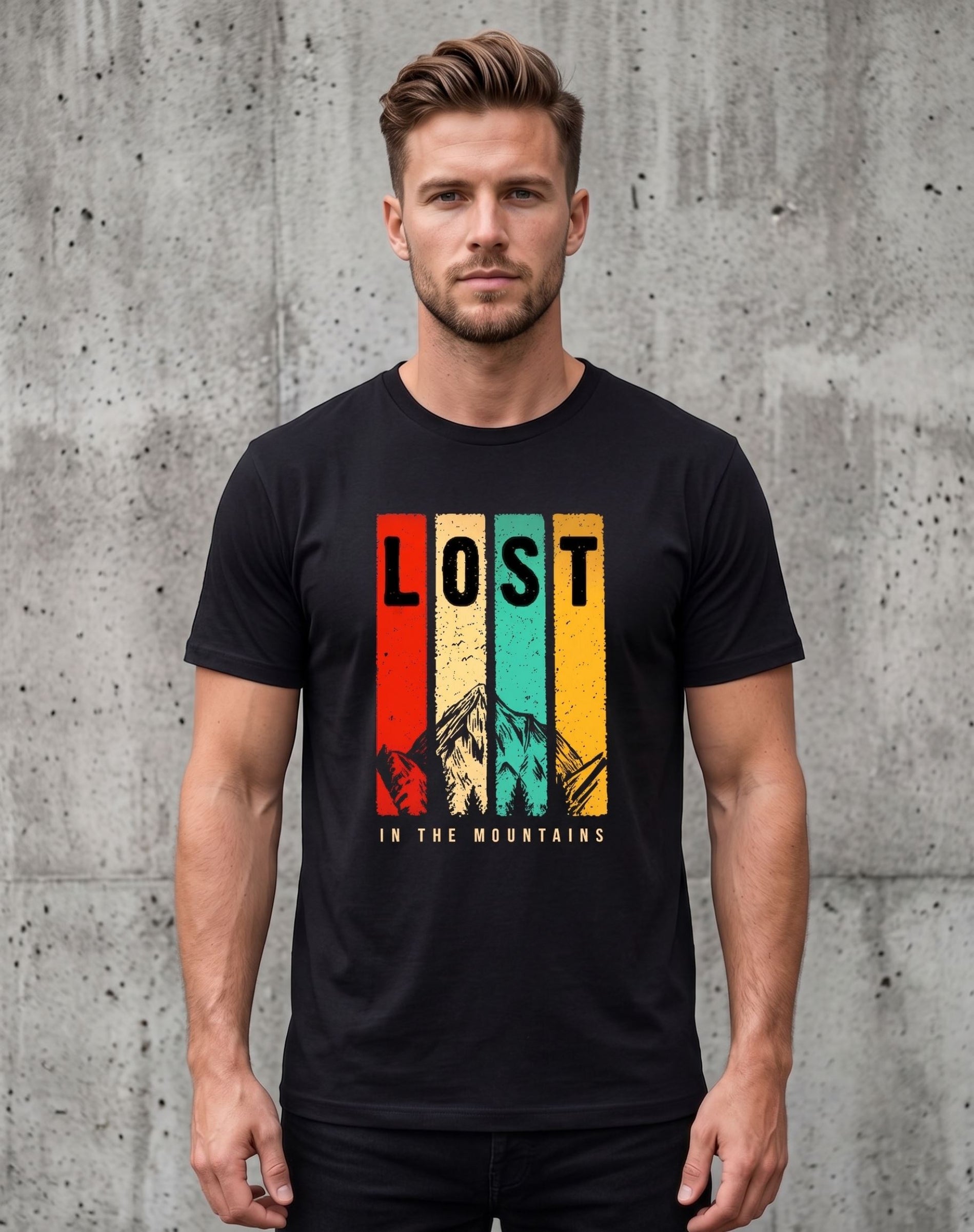Lost in the mountains - black