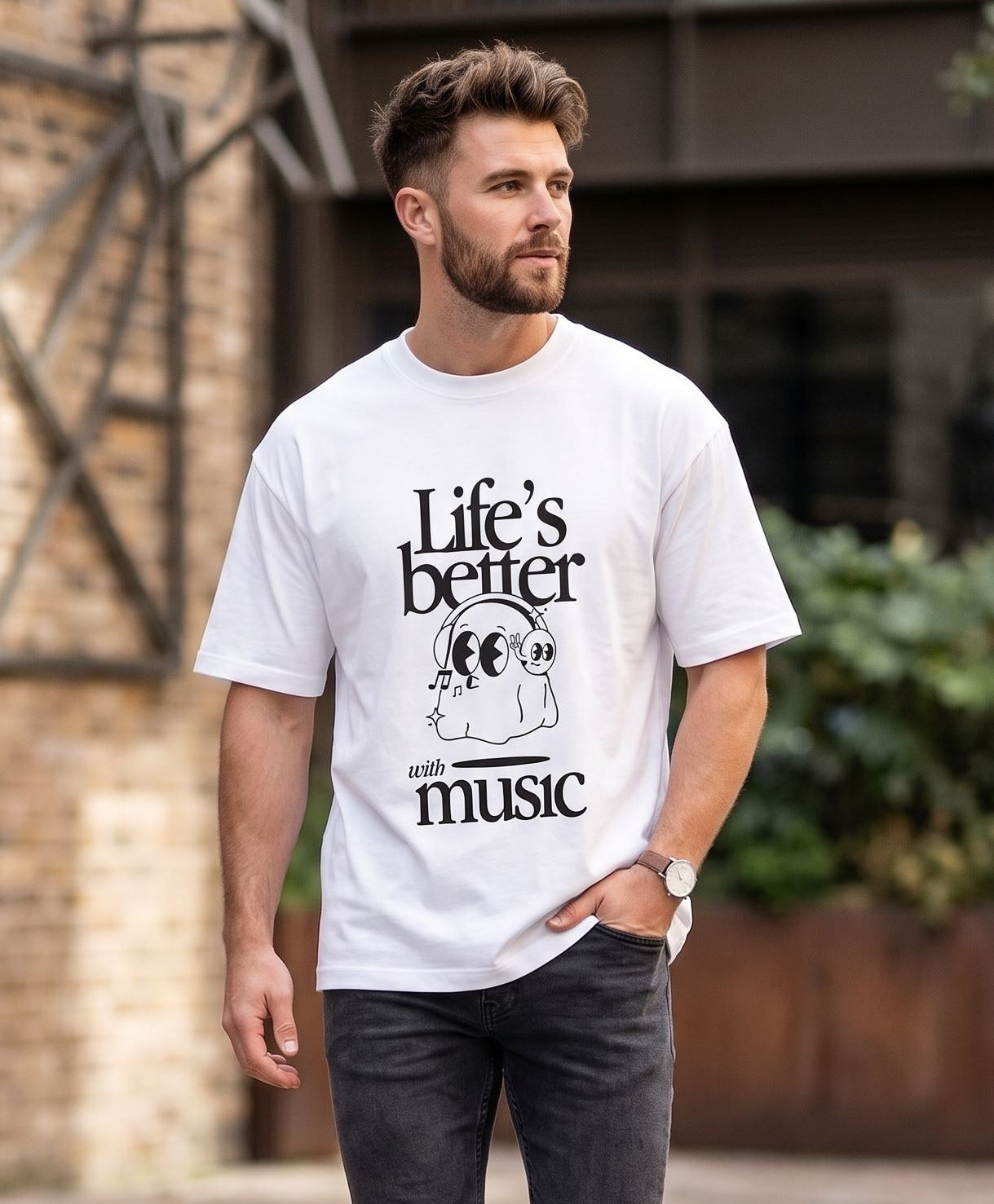 Life's better with music - white