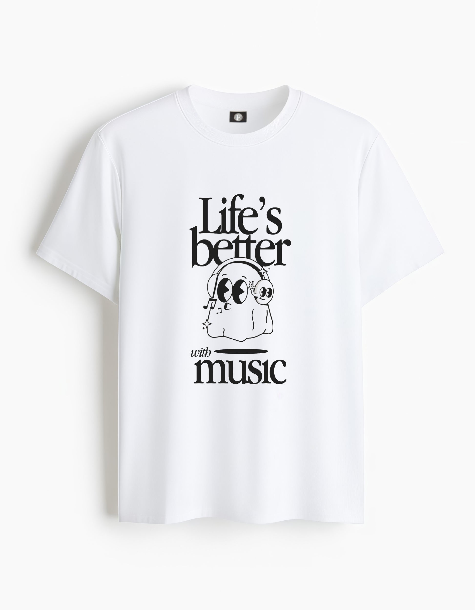 Life's better with music - white