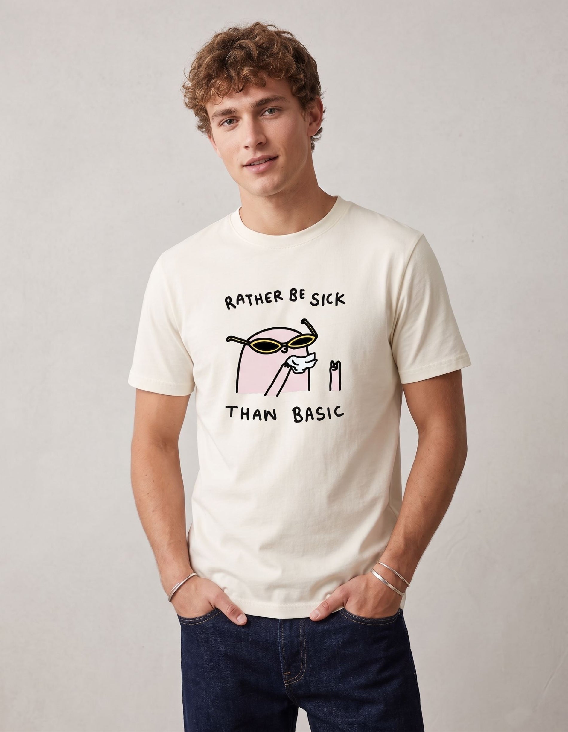 Rather be sick than basic - off white