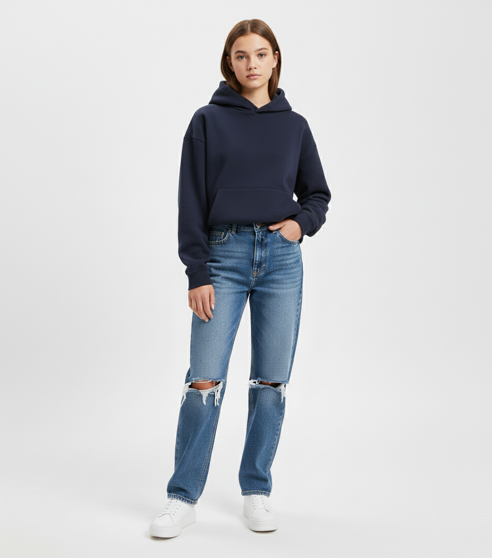 Dark navy blue - Heavy weight Oversized Hoodie
