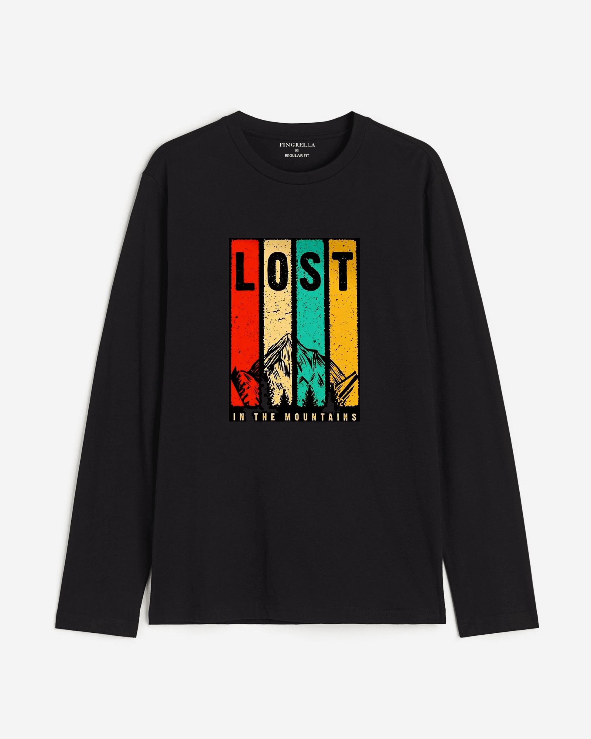 Lost in the mountains - black