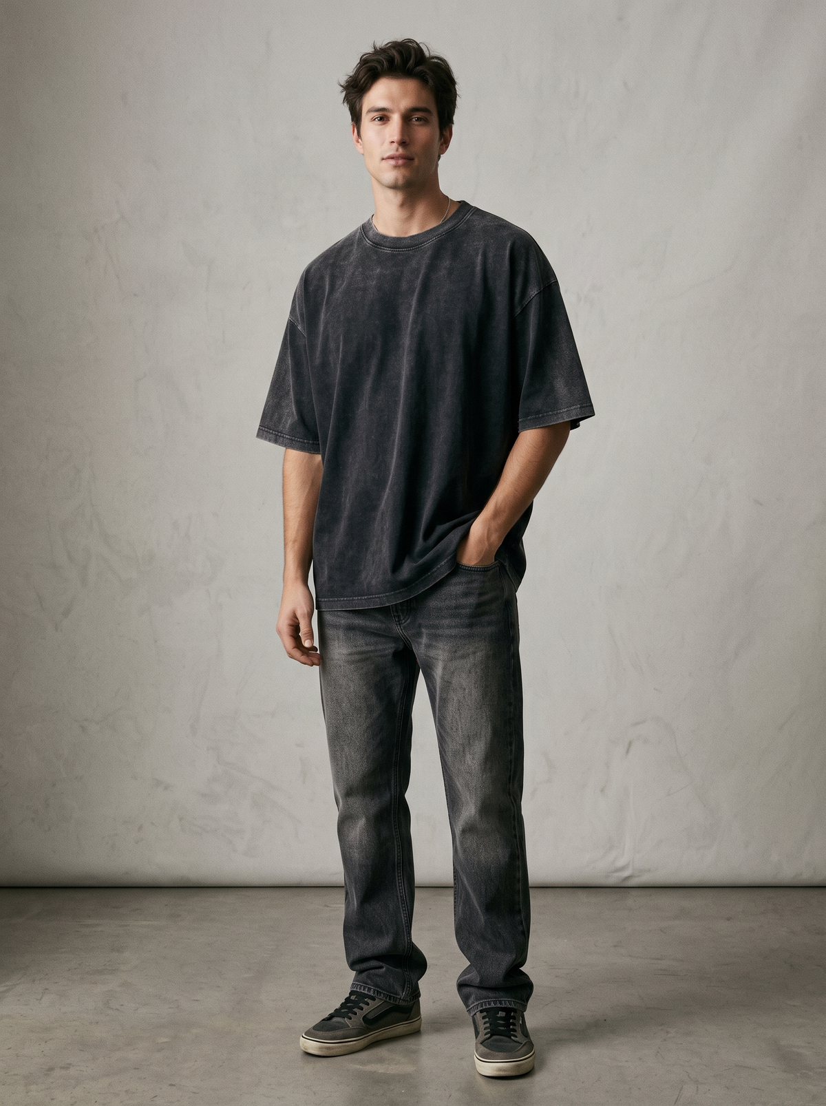 Stone washed - 260 GSM - black