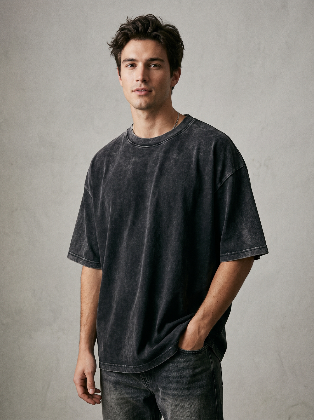 Stone washed - 260 GSM - black
