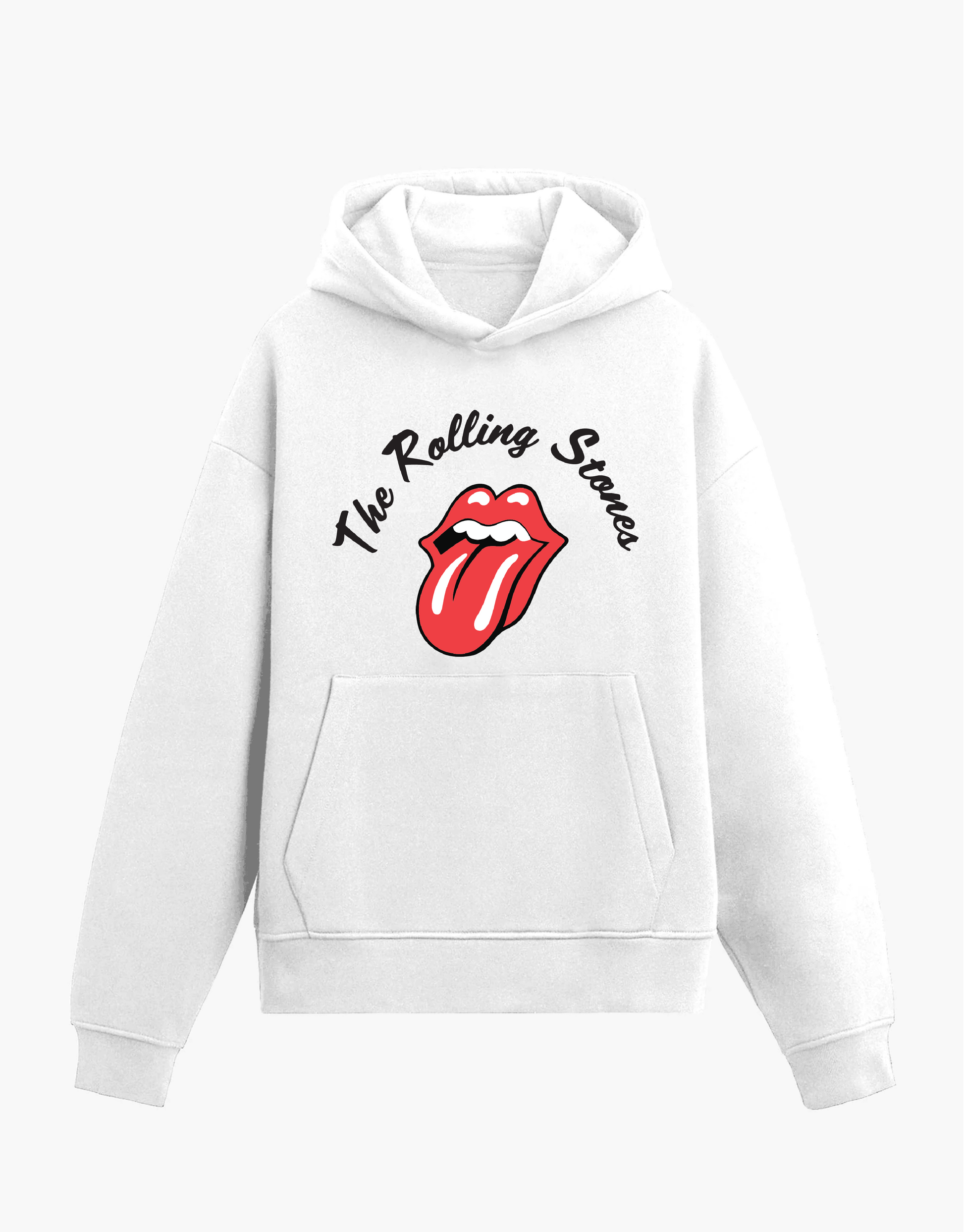 The rolling stones white regular fit cotton hoodie