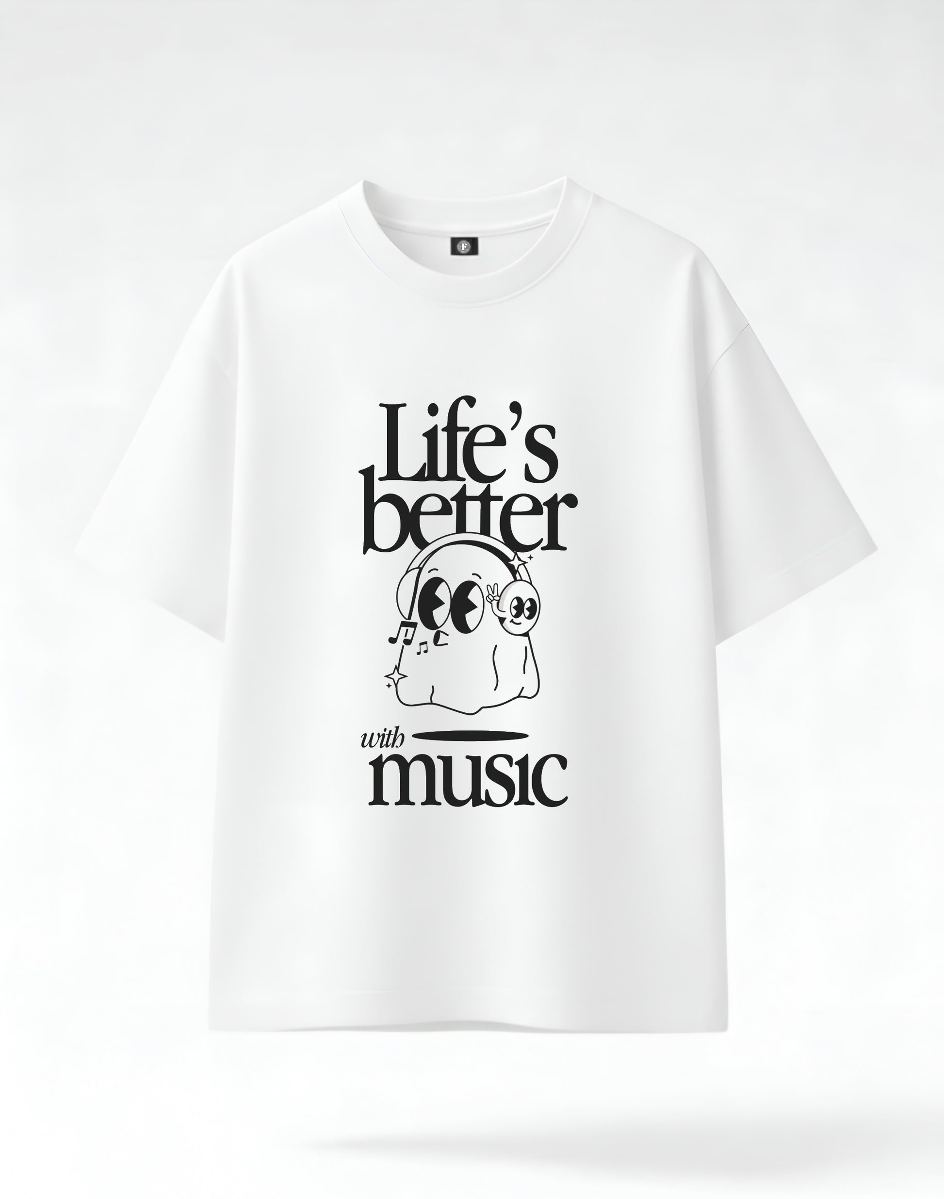 Life's better with music - white