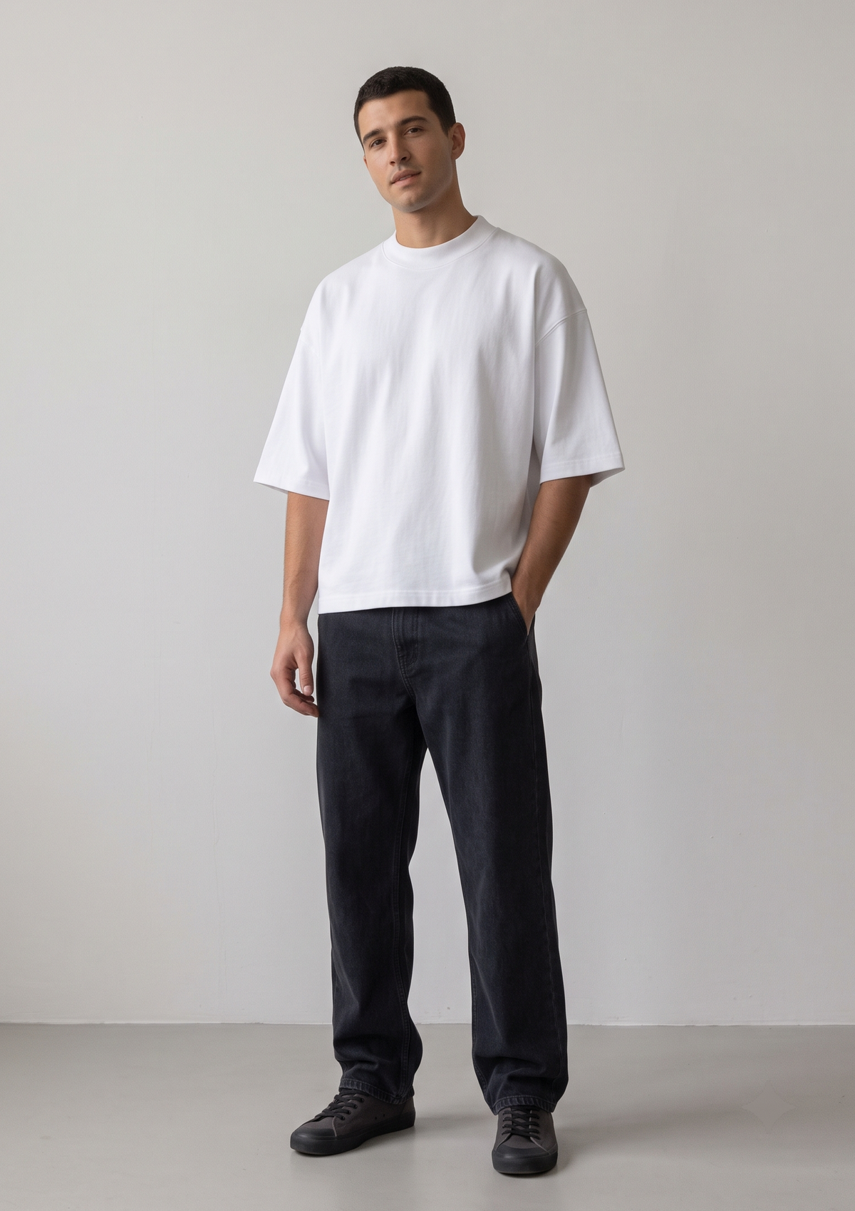 Oversized boxy fit t shirt - white