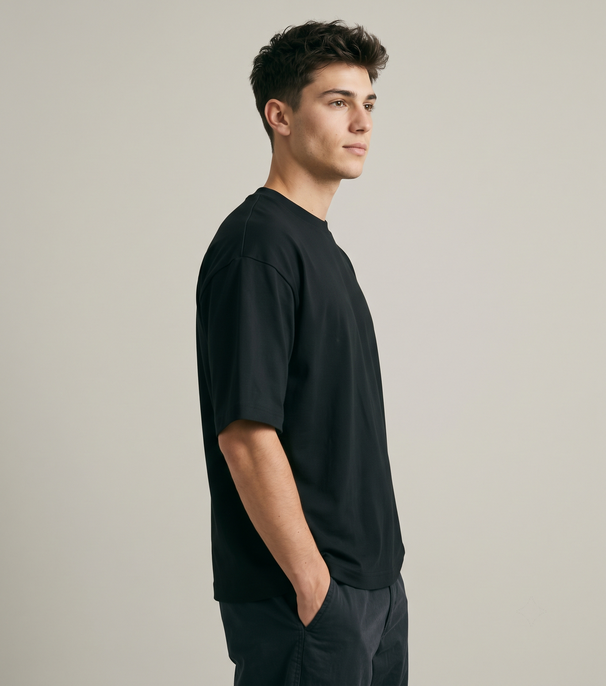 Oversized boxy fit t shirt - black