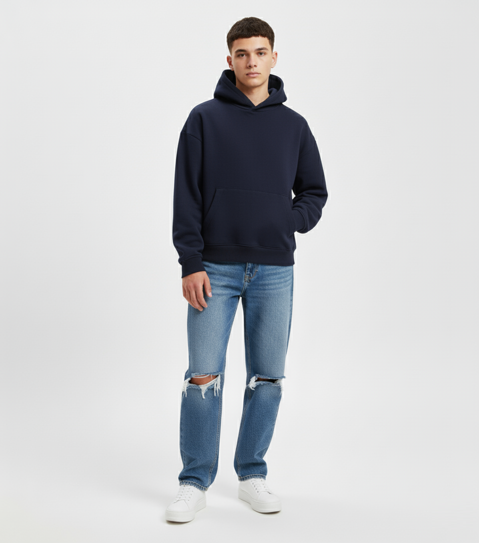 Dark navy blue - Heavy weight Oversized Hoodie