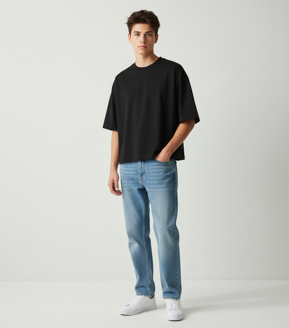 Black - oversized boxy fit t shirt