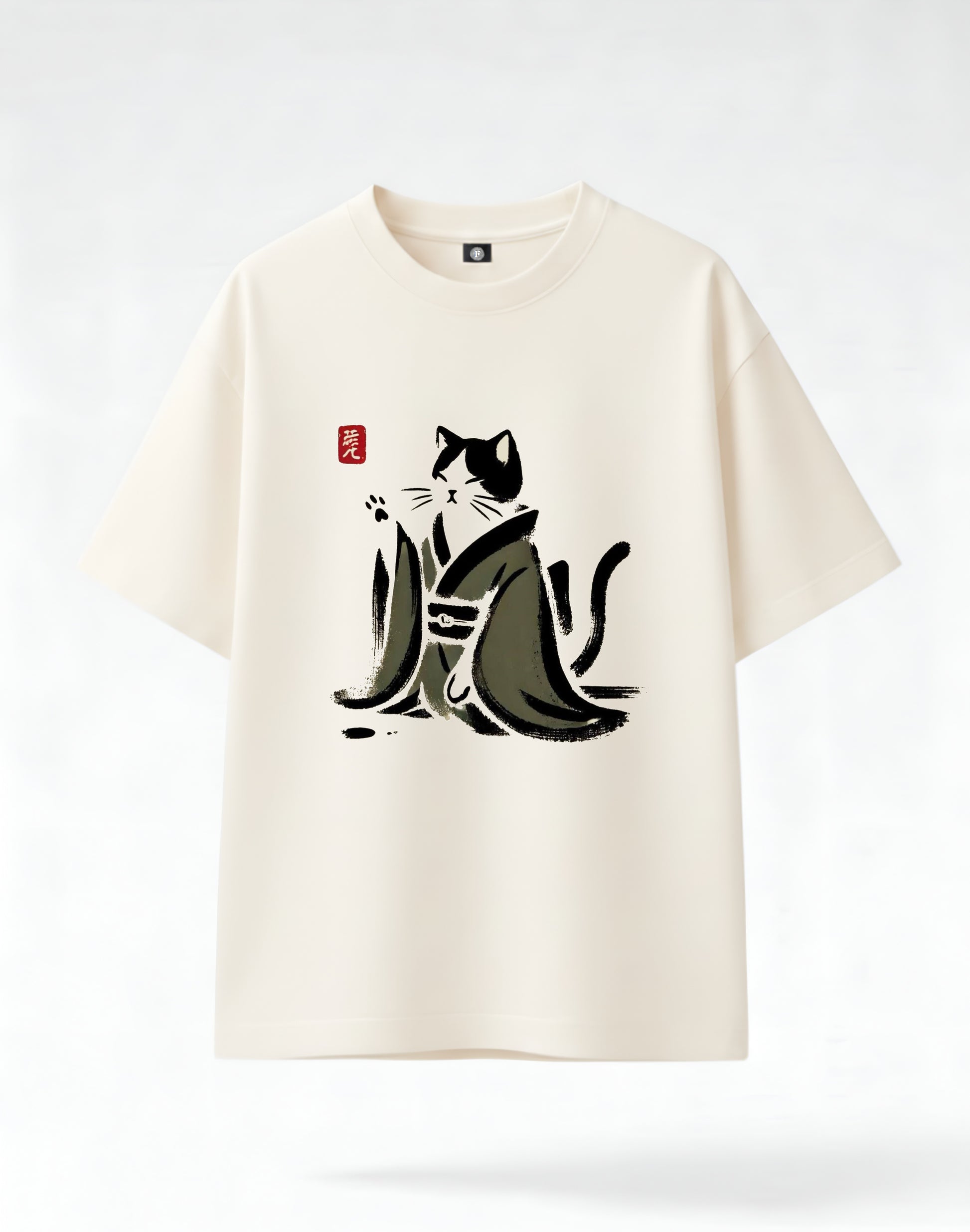 Bushido Kitty - off white oversized t shirt