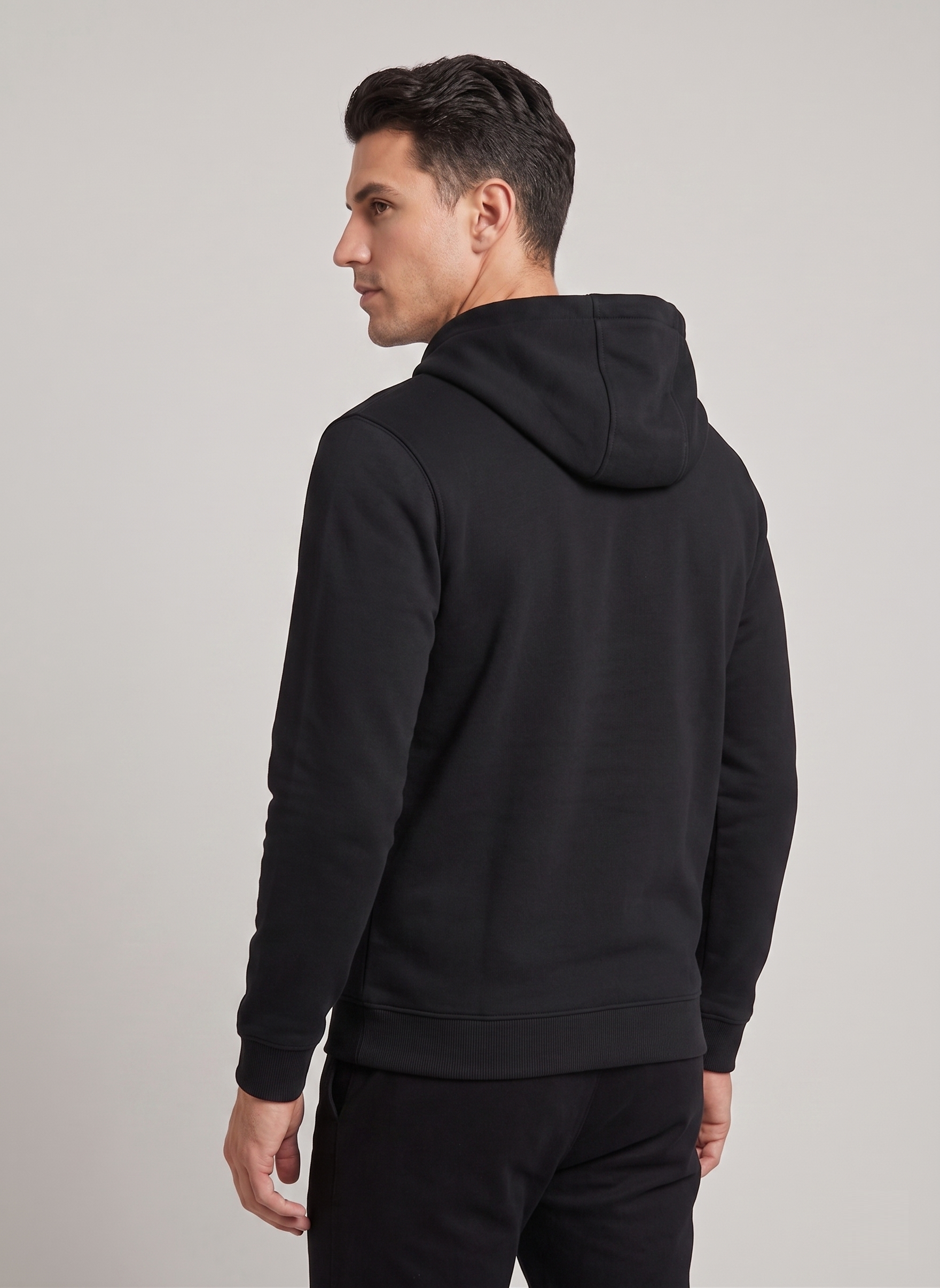 Black - zip through hoodie