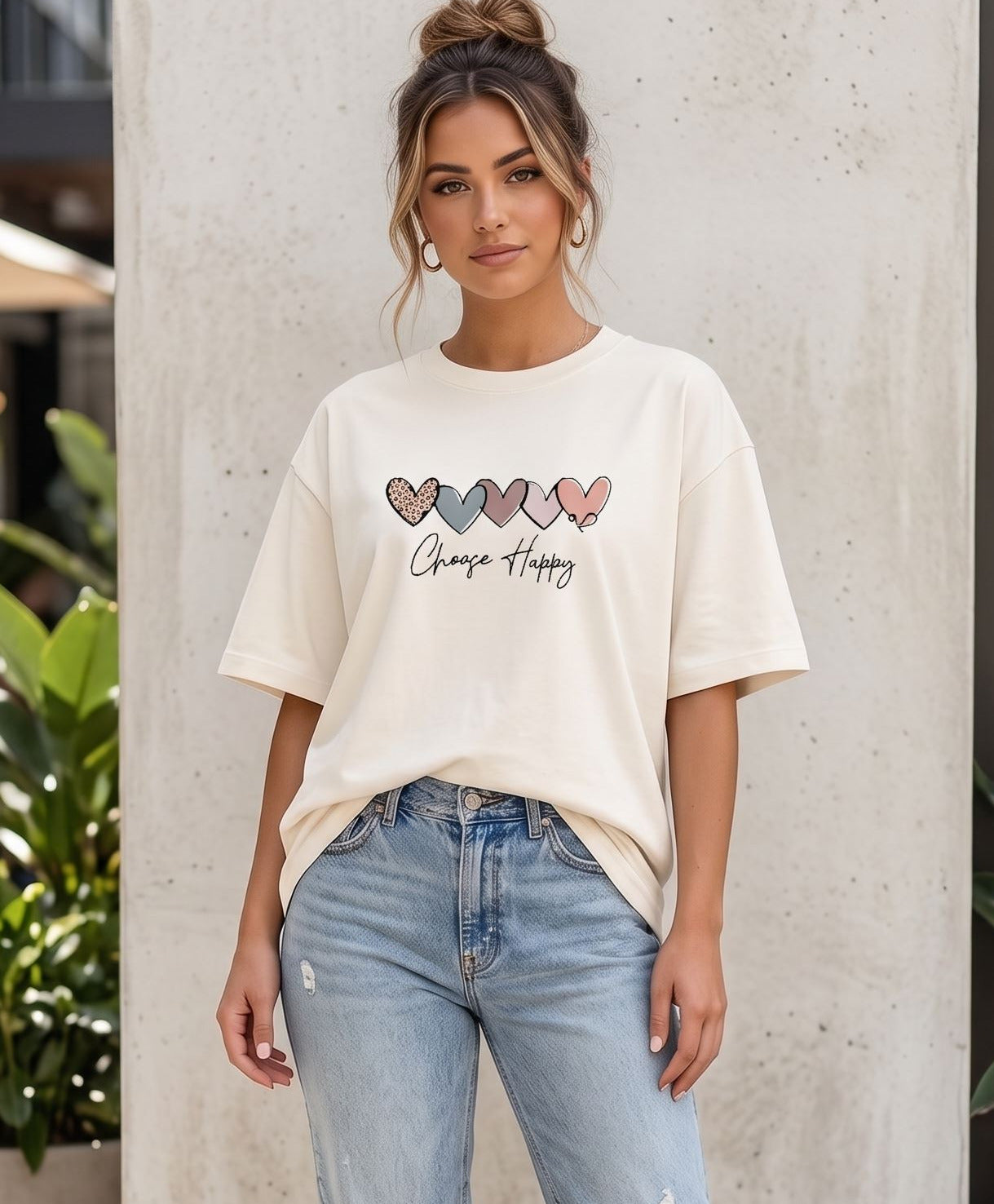Choose happy - off white