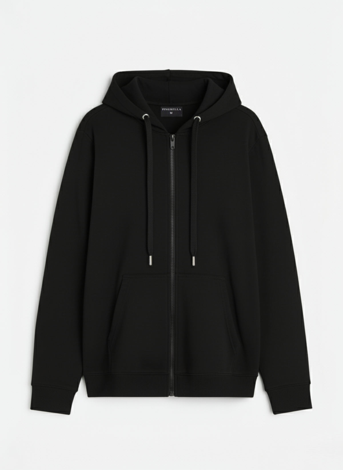 Black - zip through hoodie