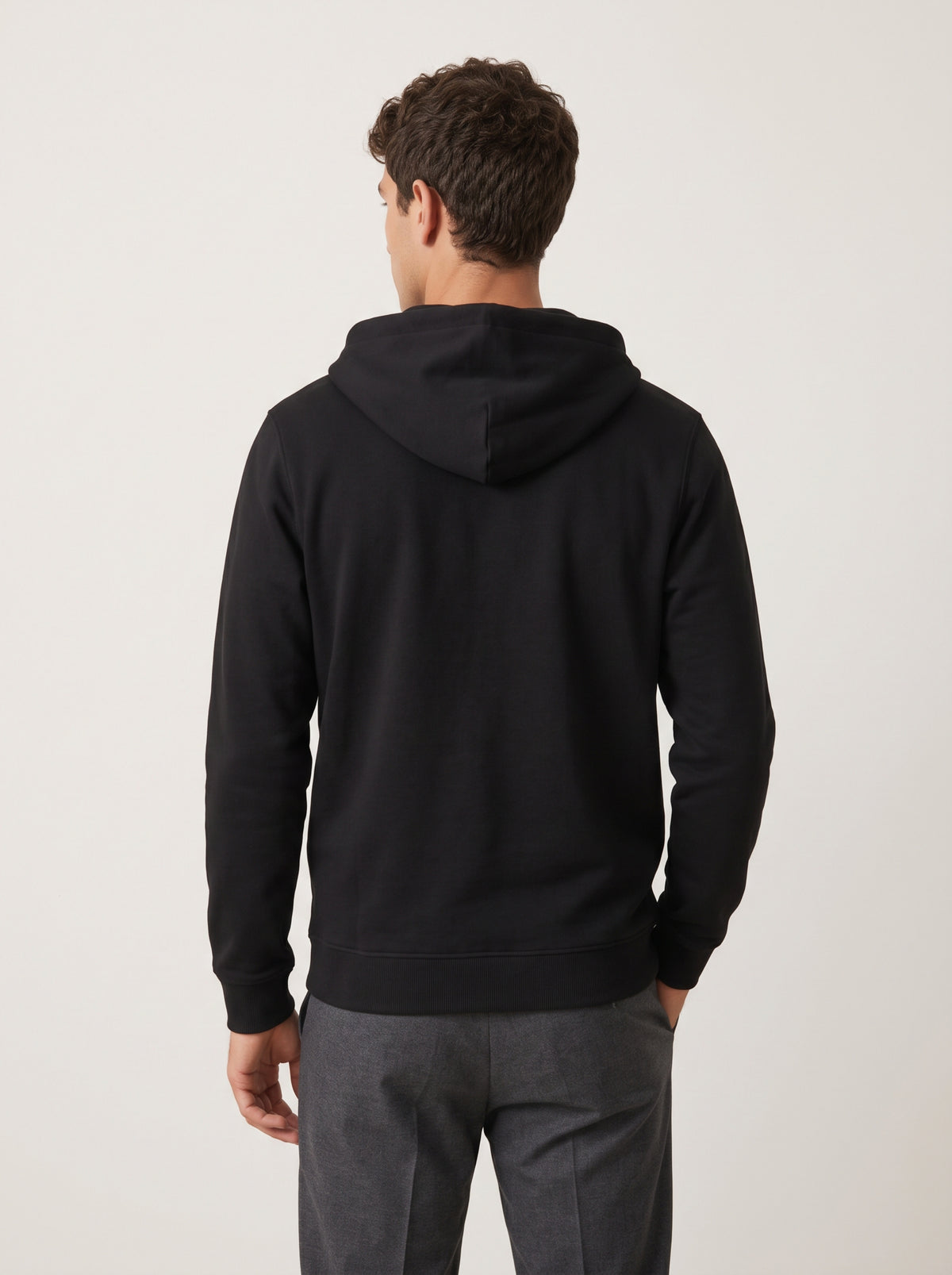 Black - zip through hoodie