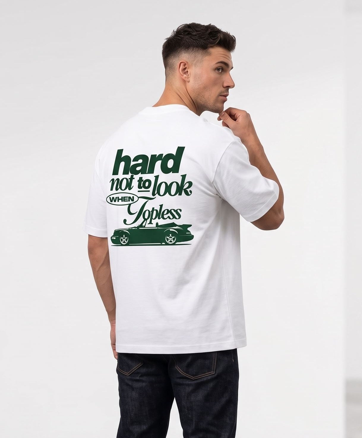 Hard not to look - white